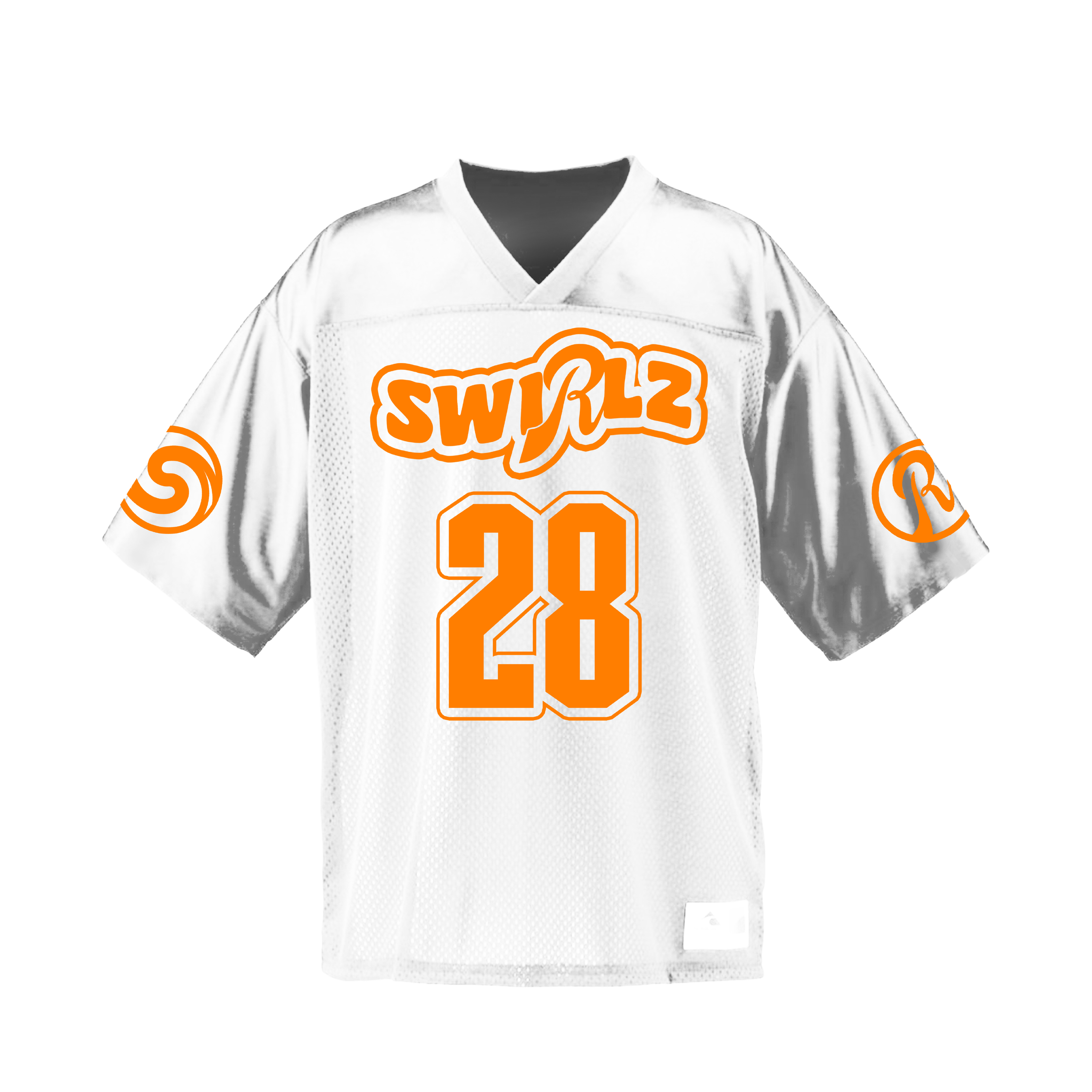 (PRE-ORDER) SWIRLZ Football Jersey - White / Orange